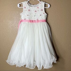 American Princess toddler girl white fancy dress‎